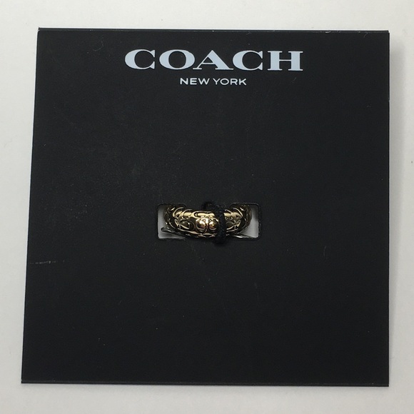COACH Quilted Signature Ear Cuff, Gold Color, NWT - Picture 4 of 8